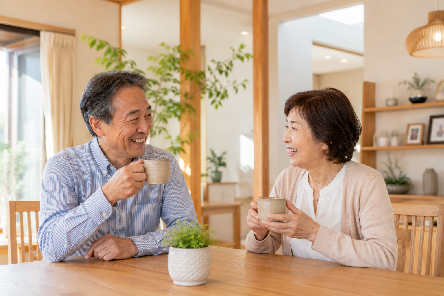 リフォームしたお住まいで笑顔のご夫婦